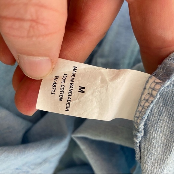 Falls Creek 100% Cotton Denim Tiered Dress Women’s Size medium - Picture 5 of 6